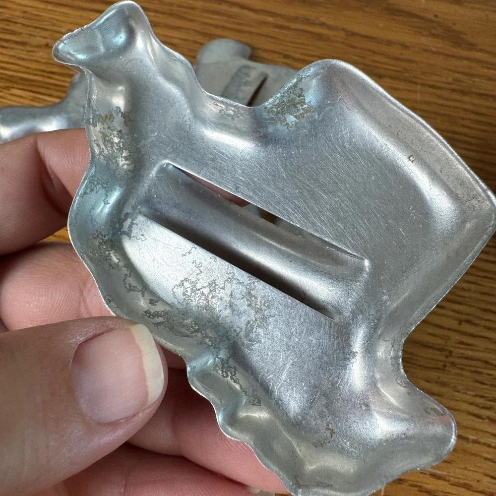 Vintage Aluminum‎ Cookie Biscuit Cutters Camel Scottie Dog Santa Octagon Metal